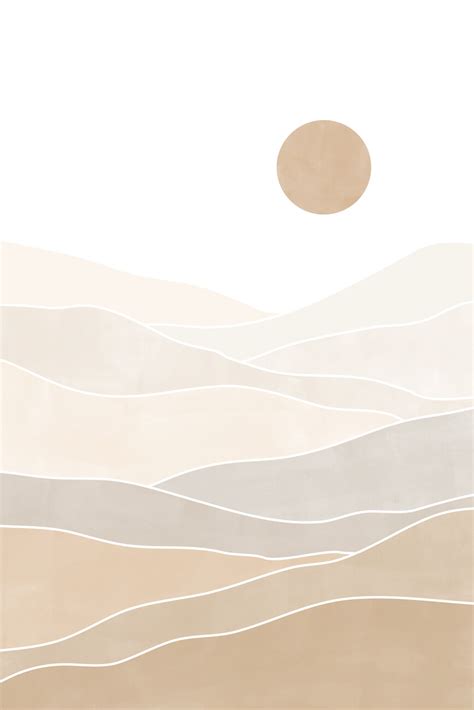 Wall Art Print Abstract Beige Landscape Europosters