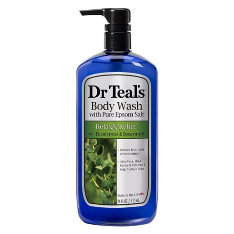 Dr Teals Epsom Salt Body Wash Relieve Eucalyptus 24 Oz