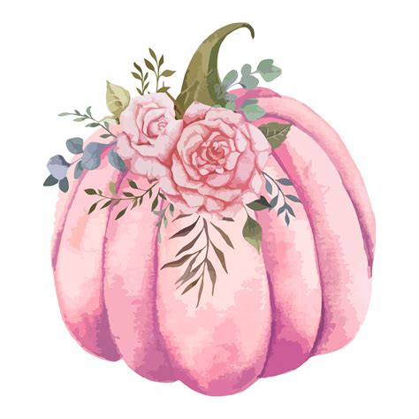 Premium Vector Hand Painted Watercolor Pumpkins And Roses Arrangement Thanksgiving Pastel