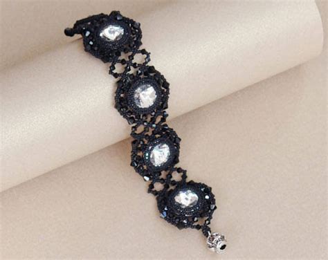 Beading Tutorial Swarovski Chatons Bracelet High Circles Etsy Italia