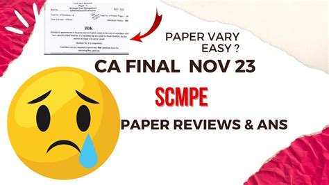 Ca Final November Scmpe Paper Review Paper Very Easy Youtube