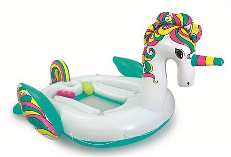 Bestway 43228 Giant Unicorn Pool Beach Float Multicolor Floating Island