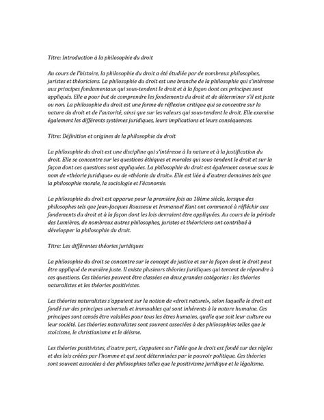 Philosophy of Law Notes de cours Titre Introduction à la philosophie