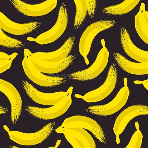 Bananas Seamless Pattern Tropic Fruits Background Stock Vector