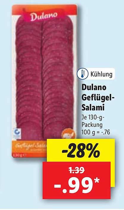 Dulano Geflügel salami Angebot bei Lidl 1Prospekte de