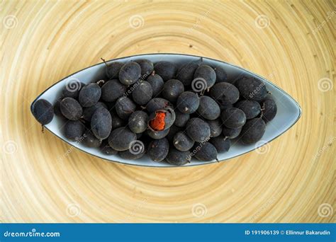 Velvet Tamarind Fruit Dialium Cochinchinense Or Buah Keranji In A