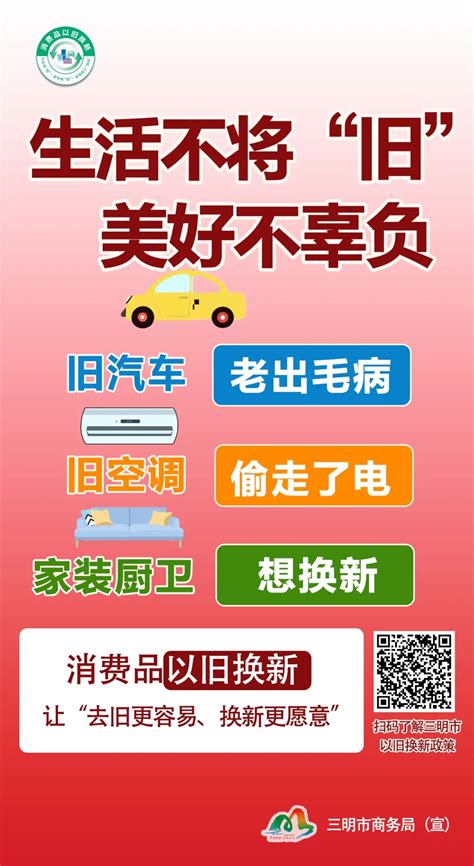 【以旧换新】5张海报，带您快速了解消费品以旧换新补贴！ 三明市 省发改委