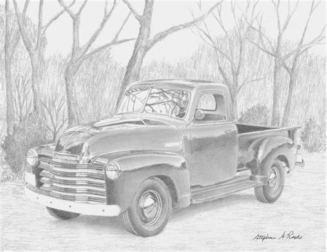 Pencil drawing of an old truck – Artofit