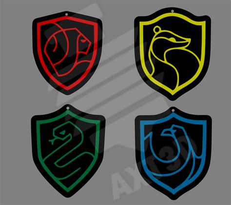 Stl File Harry Potter Hogwarts Houses Key Ring Pack Template To