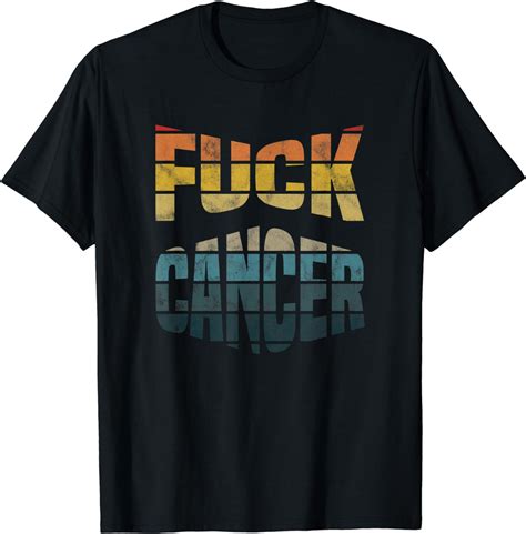 Fuck Cancer Vintage Retro Breast Cancer Awareness T T Shirt Clothing Shoes