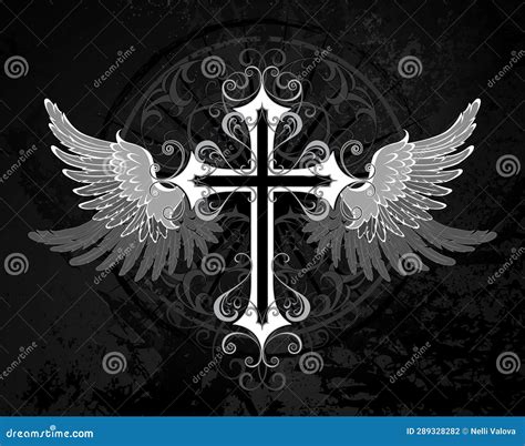 Gothic White Cross on Black Grunge Background Stock Vector ...