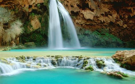 Waterfall In Arizona Havasu Falls Desktop Wallpaper Hd 2560x1600