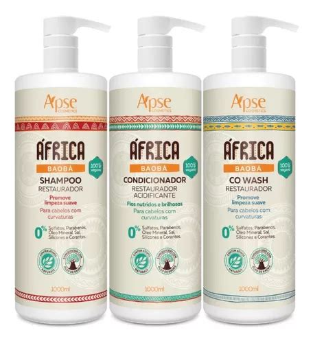 Kit África Baobá Shampoo Condicionador E Co Wash Cachos Apse