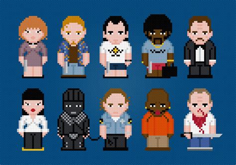 Anna Vozika's Blog: Pulp Fiction Characters Cross Stitch PDF Pattern Download