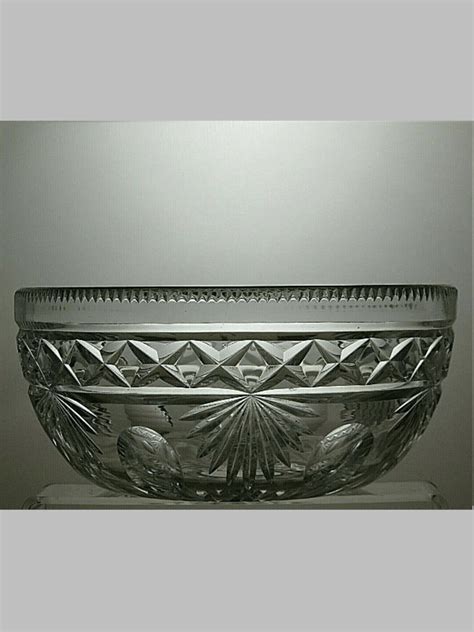 Vintage Lead Crystal Cut Glass Fruit Salad Trifle Serving Bowl - Etsy