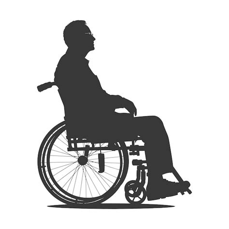 Premium Vector Silhouette Elderly Man In A Wheelchair Full Body Black Color Only