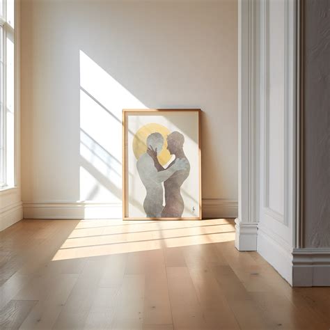 Minimalist Gay Art Print Gay Male Painting Framed Gay Art Gay Couple Print Black And White Gay
