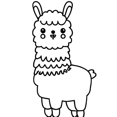 Cute Lama Coloring Page · Creative Fabrica