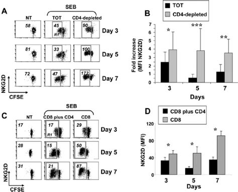 Reduced Expression Of NKG2D On SEB Activated CD8 T Cells Cultured In