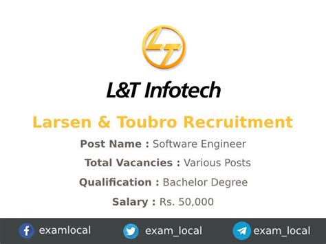 Larsen Toubro Recruitment 2022 Various Specialist Software