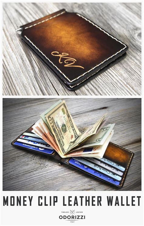 Personalized Money Clip Leather Wallet Engraved Mens Leather - Etsy ...