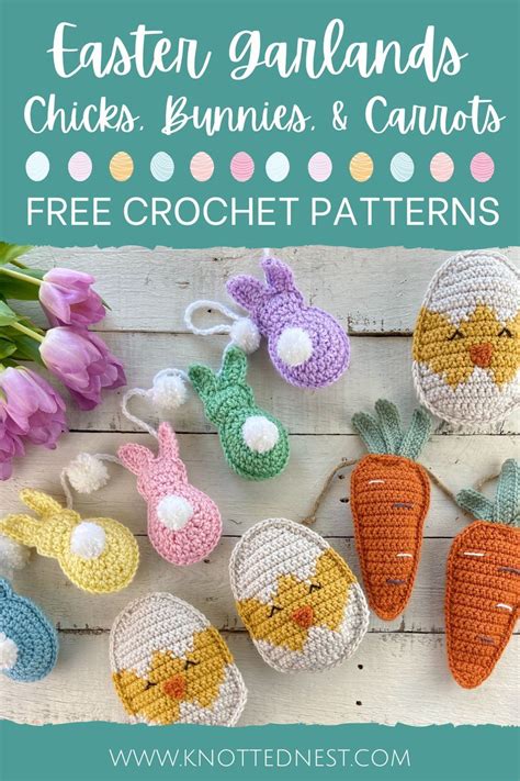 Free Crochet Patterns Easter Bunny Easter Chick Easter Carrots