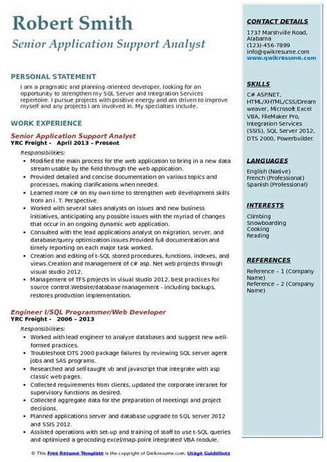 10 Application Support Analyst Resume Samples And Templates For 2025