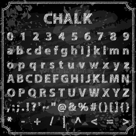 Chalk Font Stock Vector Illustration Of Collection Mark