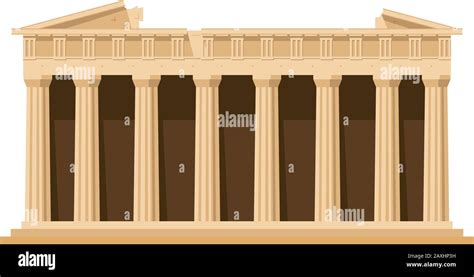 Parthenon Athens Greece Isolated On White Background Vector