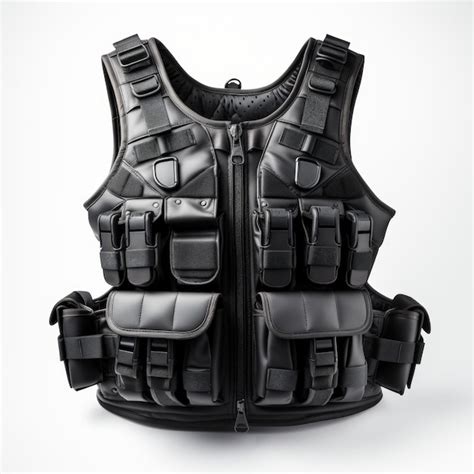 Premium Photo Black Bulletproof Vest Isolated On White Background