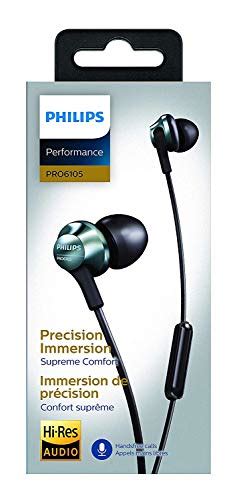 Philips Pro Wired Earbuds Headphones With Mic Powerful Bass Lightweight Hi Res Audio