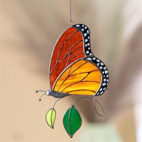 Monarch Butterfly Stained Glass Window Hangings Mothers Day Gifts