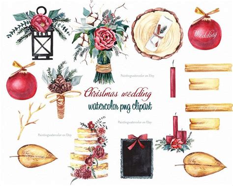 Christmas wedding png clipart winter clipart wedding | Etsy | Clip art, Christmas watercolor ...