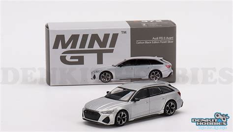 AUDI RS 6 AVANT CARBON BLACK EDITION FLORETT SILVER 1/64 MINI GT ...