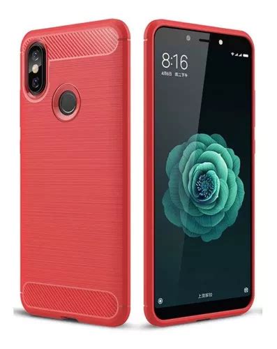 Funda Tpu Flex Para Xiaomi Mi M E A Fibra De Carbon Color Rojo