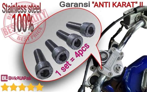 Jual Baut L Set Stainless Stainlis Stenlis Anti Karat Tutup Raiser