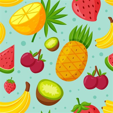 Tropical Fruit Seamless Pattern 7497492 Vector Art At Vecteezy