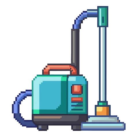 Premium Vector Pixel Art Vacuum Cleaner Illustration Retro Styled