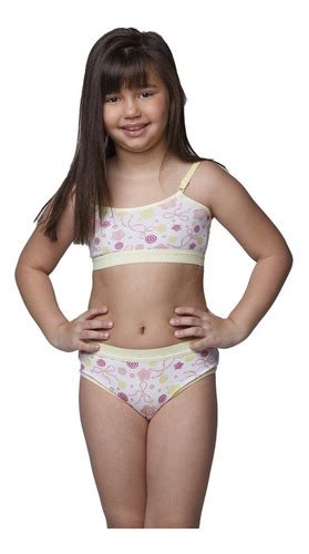 Conjunto Lingerie Infantil Sutiã Top Calcinha Menina Moça