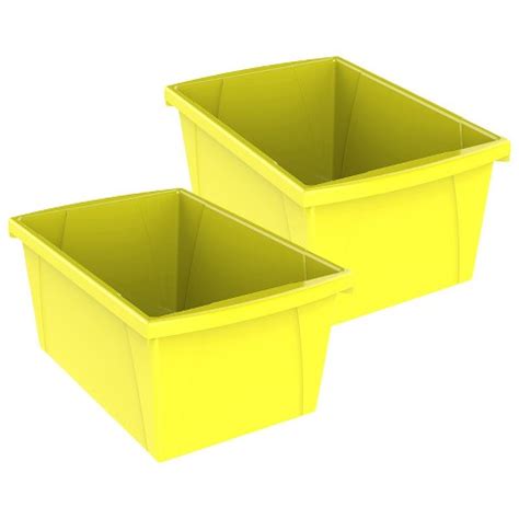 Storex Medium Classroom Storage Bin, Yellow, Pack Of 2 : Target