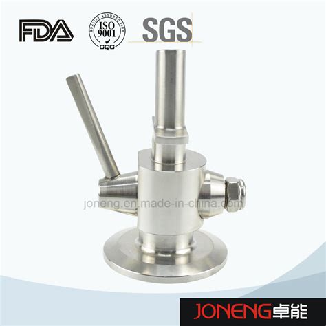 Stainless Steel Sanitary Single Port Hose Barb Rising Stem Tri Clamp Straight Samplingmilk