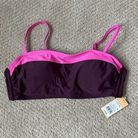 Nwt Kona Sol Women S Colorblock Bandeau Bikini Top Ag Side Large