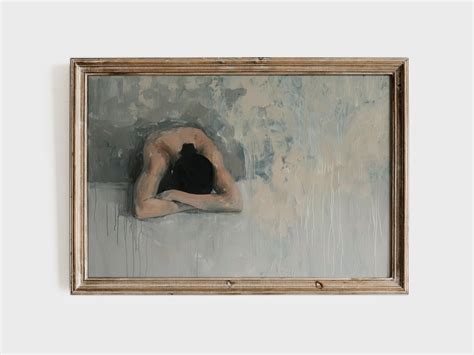 Abstract Woman Figure Minimalist Muted Oil Painting Contemporary Nude