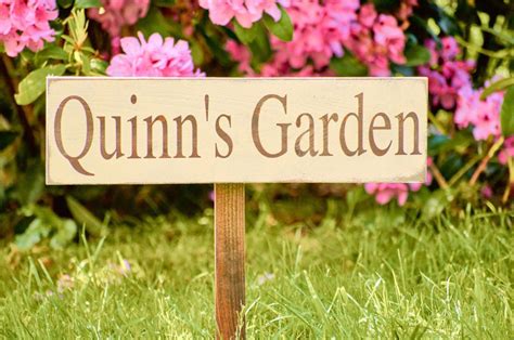 Personalized Garden Sign On Stake Wooden Garden Sign Etsy