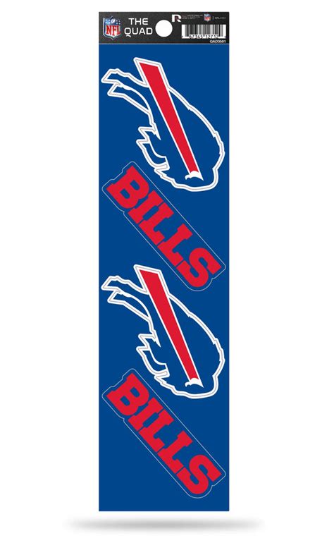 Buffalo Bills Set Of 4 Decals Stickers The Quad By Rico 2x2 Inches