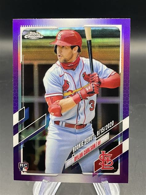 Topps Chrome Update Dylan Carlson Purple Refractor Rookie Debut Rc