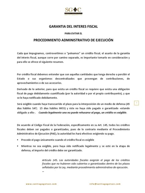 Garantia Del Interes Fiscal Descargar Gratis Pdf Pagos Impuestos