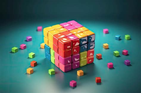 Premium AI Image A Colorful Cube With The Word Cube On It