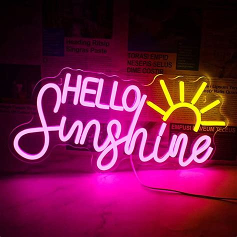 Hello Rosa Hello Sunshine LED Neon Light Signs Lamp USB Power For Home