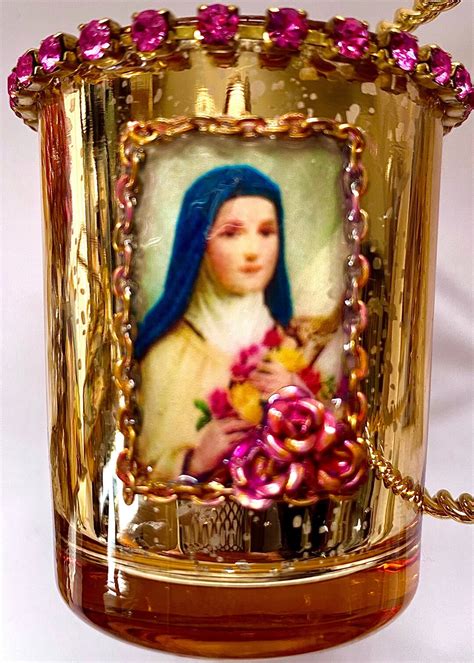 Request Custom Order St Therese Of Lisieux Mercury Glass Votive For